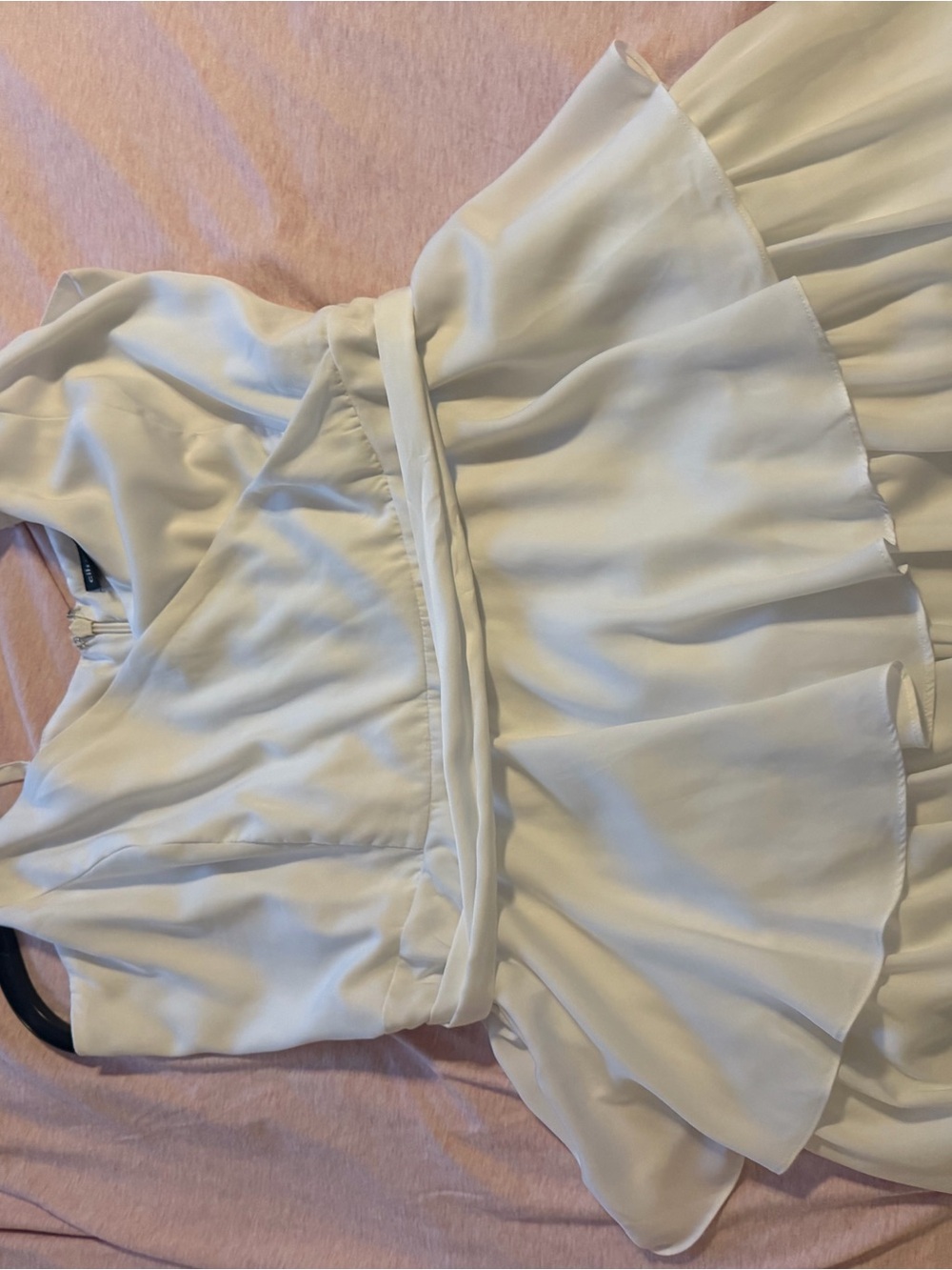 White Ruffled Peplum romper